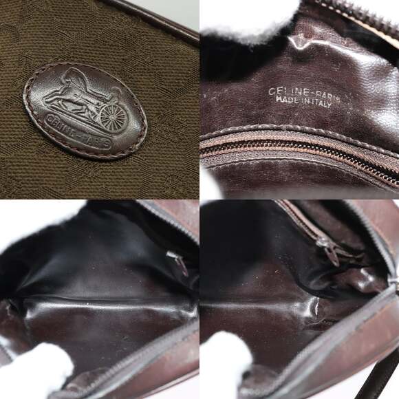 CELINE C Sulky Shoulder Bag Canvas Brown Gold - Picture 11 of 12